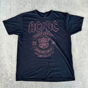 Liquid Blue Black AC/DC Dirty Deeds T Shirt Band Shirt Size Large Grunge Skater